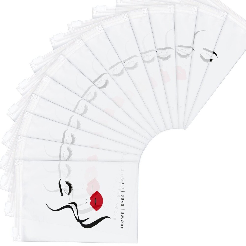 Shappy 50 Pieces Eyebrow Microblading Aftercare Bags Empty Eyelash Lash Aftercare Lipstick Travel Pouch Mini Cosmetic Bags for Eyelash Lipstick Makeup Tools (4 x 6 Inch)