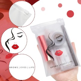 Shappy 50 Pieces Eyebrow Microblading Aftercare Bags Empty Eyelash Lash Aftercare Lipstick Travel Pouch Mini Cosmetic Bags for Eyelash Lipstick Makeup Tools (4 x 6 Inch)