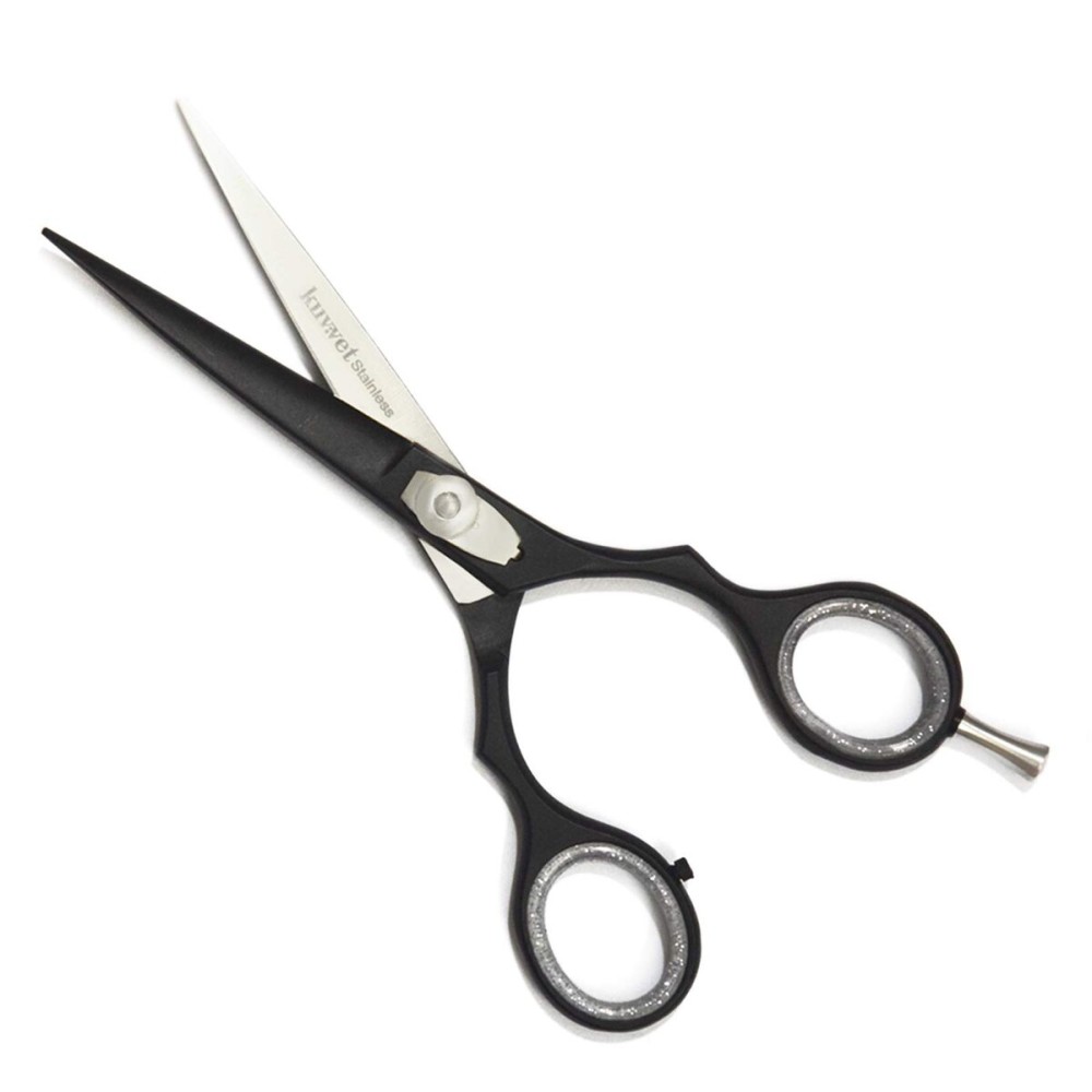 KUVVET Professional Hair Cutting Scissors 6 Inch Premium Stainless Steel Hair Scissors Hand Sharpened Razor Edge Barber Scissors for Hair Cutting Salon Shears For Men Women Kids (Black) KUVVET Professional Hair Cutting Scissors 6 Inch Premium Stainless Steel Hair Scissors Hand Sharpened Razor Edge Barber Scissors for Hair Cutting Salon Shears For Men Women Kids (Black)