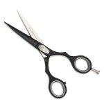 KUVVET Professional Hair Cutting Scissors 6 Inch Premium Stainless Steel Hair Scissors Hand Sharpened Razor Edge Barber Scissors for Hair Cutting Salon Shears For Men Women Kids (Black)