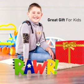 HnJOY Rawr Dinosaur Room Wood Decor for Boys - Kids Decorations for Bedroom - Boys Nursery Room Wooden Wall Decor, Birthday Decoration Dinosaur Theme - Freestanding Multicolor Tabletop 13.7