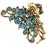 CROWN GUIDE Vintage Rhinestone Hair Claw Crystal Jaw Clips,Metal Alloy Fancy Hair Barrette Decorative Flowers Hair Clasps Accessories for Women Thick Hair Sky Blue