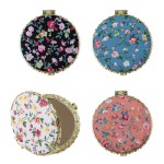 AUEAR, 4 Pack Retro Floral Makeup Compact Small Pocket Purse Mirrors Beauty Handheld Folding Portable Travel for Women Lady