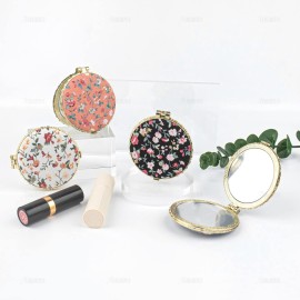 AUEAR, 4 Pack Retro Floral Makeup Compact Small Pocket Purse Mirrors Beauty Handheld Folding Portable Travel for Women Lady