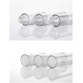 10 Pcs Clear Airless Pump Bottles,Refillable Empty Transparent Plastic Airless Lotion Pump Vacuum Container Diffuser Travel Size Lotion Sample Packing Vial-FREE Funnel,Dropper (15ml/0.5 Qunce)