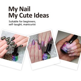 BURANO Nail Foil Glue Gel, with 40PCS Foil Sticker 15ML 2 Bottles Foil Gel, Nail Foils Nail Art Gel Nails Foil with Pen Designer Adhesive Transfer Nails Foil