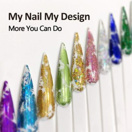 BURANO Nail Foil Glue Gel, with 40PCS Foil Sticker 15ML 2 Bottles Foil Gel, Nail Foils Nail Art Gel Nails Foil with Pen Designer Adhesive Transfer Nails Foil