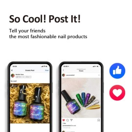 BURANO Nail Foil Glue Gel, with 40PCS Foil Sticker 15ML 2 Bottles Foil Gel, Nail Foils Nail Art Gel Nails Foil with Pen Designer Adhesive Transfer Nails Foil