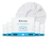 New Road Health Supply - Rinse Free Shampoo Cap, Shampoo and Condition Without Water, Shower Cap for Women and Men, PH Balanced and Hypoallergenic, for Camping Essentials, Elderly, 6-Pack