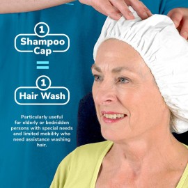 New Road Health Supply - Rinse Free Shampoo Cap, Shampoo and Condition Without Water, Shower Cap for Women and Men, PH Balanced and Hypoallergenic, for Camping Essentials, Elderly, 6-Pack
