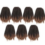 7 Packs Spring Twist Braiding Hair Spring Twists Twist Hair Synthetic Fiber Fluffy Twist Crochet Braids Low Temperature Fiber Crochet Hair for Women Braiding Hair (8inch,T1B/27)
