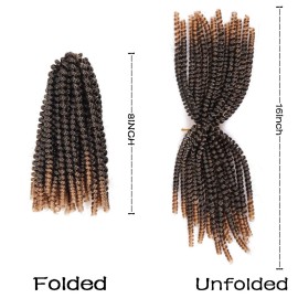 7 Packs Spring Twist Braiding Hair Spring Twists Twist Hair Synthetic Fiber Fluffy Twist Crochet Braids Low Temperature Fiber Crochet Hair for Women Braiding Hair (8inch,T1B/27)