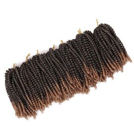 7 Packs Spring Twist Braiding Hair Spring Twists Twist Hair Synthetic Fiber Fluffy Twist Crochet Braids Low Temperature Fiber Crochet Hair for Women Braiding Hair (8inch,T1B/27)