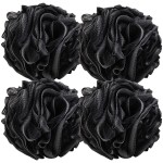 BTYMS 4 Pieces Large Loofah Sponge Shower Puff Bath Scrunchie 75g/pc Shower Sponge Body Loofahs Pouf Mesh Pouf for Body