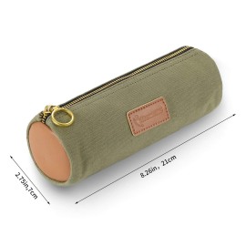 iDream365 Small Makeup Bag Pouch,Canvas Cosmetic Bag for Purse, Travel Essentials(Army Green)