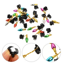 Lurrose 24pcs Christmas Beard Baubles Ornaments Beard Decoration Beard Bulbs Jingle Bellswith Clips for Men Women Christmas Day Facial Hair Holiday Decoration (Random Color)