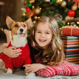 Lurrose 24pcs Christmas Beard Baubles Ornaments Beard Decoration Beard Bulbs Jingle Bellswith Clips for Men Women Christmas Day Facial Hair Holiday Decoration (Random Color)