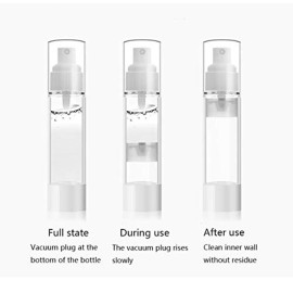 Clear Airless Cosmetic Cream Pump,Empty Plastic Travel Lotion Dispenser Airless Pump Vacuum Container for Shampoo,Liquid Foundation,Face Cream-Pack of 4 (15ml/0.5 Qunce)