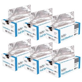 ForPro Professional Collection Embossed Foil Sheets 900S, Aluminum Foil, Pop-Up Dispenser, for Hair Color Application and Highlighting, Food Safe, 9 W x 10.75 L, 500-Count (Pack of 6)