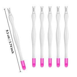 Allstarry 30 Pieces Nail Cuticle Trimmer Remover Plastic Handle Cuticle Pusher Dead Skin Cuticle Knife Nail Cleaner Removal Fork Nail art Tools for Girls Women and Men - White