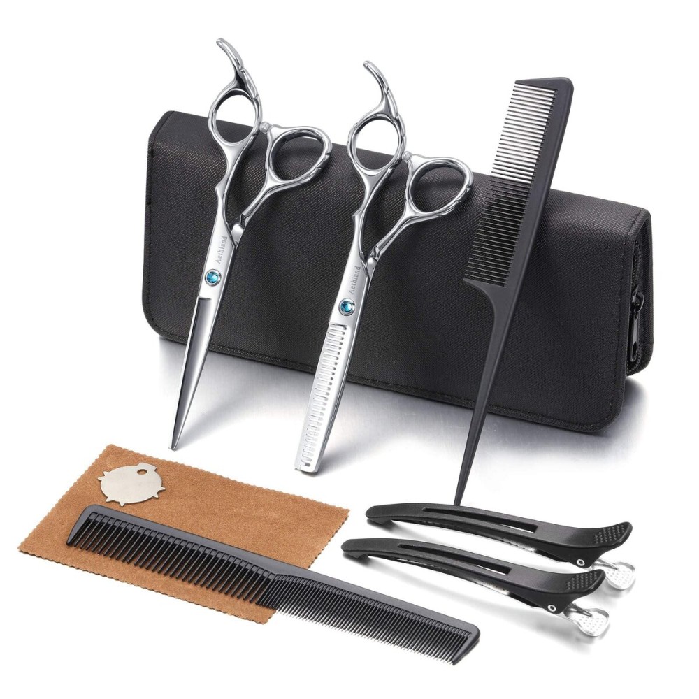 Hair Cutting Scissors Kit, Aethland Professional Barber Hairdressing Scissors Set (Trimming Shaping Grooming Thinning Shears) for Men Women Pets Home Salon Barber Haircut, 6.5 Japanese 9CR SS Hair Cutting Scissors Kit, Aethland Professional Barber Hairdressing Scissors Set (Trimming Shaping Grooming Thinning Shears) for Men Women Pets Home Salon Barber Haircut, 6.5 Japanese 9CR SS