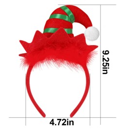 2Pack Christmas Elf Headbands Xmas Elf Hat Headwear Christmas Elf Hair Band for Holiday Party