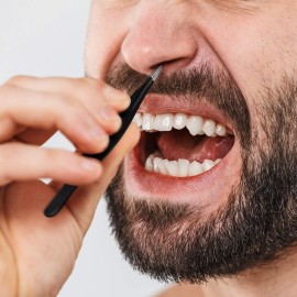 Honoson 6 Pieces Pointed Tweezers Ingrown Hair Precision Needle Point Tip Tweezers Stainless Steel for Nose Facial Hair Eyebrow Blackhead Remover(Black)