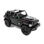 KiNSMART - Jeep Wrangler Rubicon Off Road 4x4 5 inch 1:34 Scale Die Cast Model Replica Toy Car (Black Opentop)