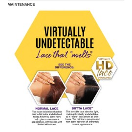 Sensationnel Butta Lace Wigs - Unit 10 Extra Wide 5 Inch Deep Parting Synthetic Preplucked Hairline Glueless Lacefront (1B OFFBLACK)