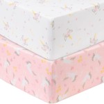 Sammy & Lou Mystical Dreams 2-Pack Microfiber Fitted Crib Sheet Set, Fits Standard Crib Mattress 28 in x 52 in; Fully Elasticized,