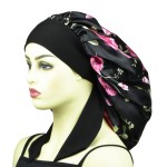 Extra Large Sleep Cap Satin Bonnet for Sleeping Long Hair Bonnet for Women Large Night Cap for Curly Hair XL Silk Bonnets Rose