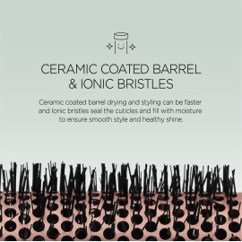 F3 Systems Magic Curling Thermal Brush (1 Inch) - Cut Drying Time, Self-Standing Round Brush, Great Blowout, Ceramic Coated Barrel, Quick Styling, Ionic Thermal Barrel, Volumizer, Styler