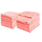 Kyapoo Baby Washcloths 12 Pack 12x12 Inches Microfiber Coral Fleece Extra Absorbent and Soft for Newborns, Infants and Toddlers-Pink
