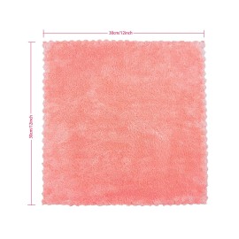 Kyapoo Baby Washcloths 12 Pack 12x12 Inches Microfiber Coral Fleece Extra Absorbent and Soft for Newborns, Infants and Toddlers-Pink