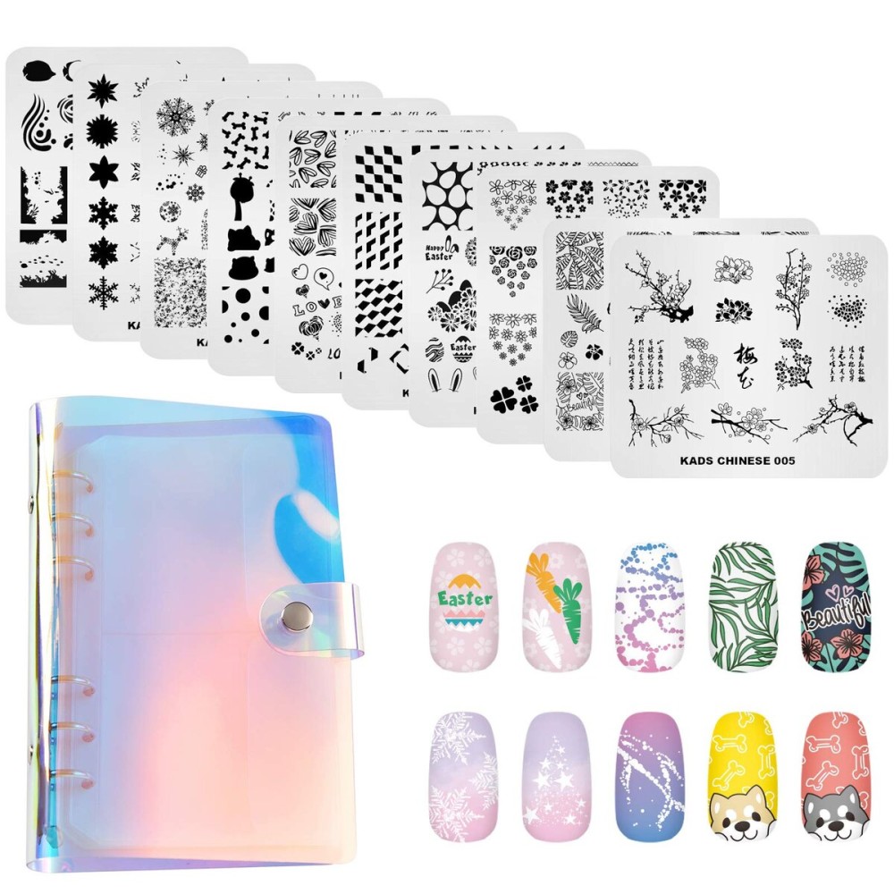 KADS 11pcs Nail Stamp Plates set 10 plates Christmas Snowflakes Cute Animals+ 1 Laser Symphony storage bag Christmas Nails Art Stamping Plate Set Leaves Flowers Animal Nail plate Template Image Plate KADS 11pcs Nail Stamp Plates set 10 plates Christmas Snowflakes Cute Animals+ 1 Laser Symphony storage bag Christmas Nails Art Stamping Plate Set Leaves Flowers Animal Nail plate Template Image Plate