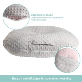 OWLOWLA Newborn Lounger Cover,Minky Removable Slipcover Fits Newborn Lounger for Baby Boy Girl(Gray)