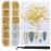 Nail Art Studs 3D Nail Charms Sparkle Gold Silver Metal Nail Studs Jewels Mix Shapes Star Moon Shell Rivet DIY Nait Art Decorations Manicure Kit with Tweezers(Gold/Silver)