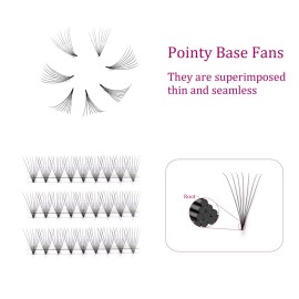Volume Eyelash Extensions 8D 0.07 Premade Lash Fans D Curl 12mm Volume Lash Extensions Pro Ponit Middle Stem Pre Made Fanned Russian Lashes (8D-0.07-D, 12mm)