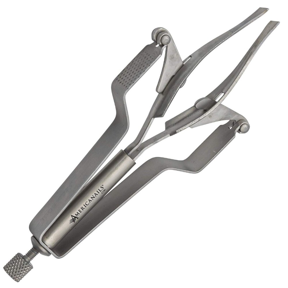 Americanails Ergo-Series Automatic Eyebrow Tweezers, ErgoTweez Stainless Steel Retractable Tweezers, Slant Tip Precision Facial Hair Remover, Professional Salon Tools