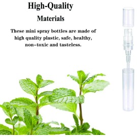 Csdtylh Mini Spray Bottles 70PCS 5ML Clear Plastic Empty Sample Containers Fine Mist Perfume Travel Refillable Spray Bottle Perfume Atomizer Small Travel Size Spray Bottle for Cleaning, Essential Oils