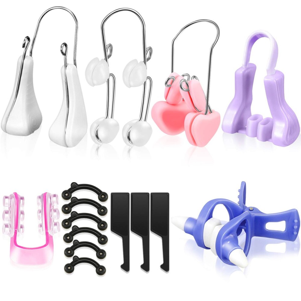 7 Pieces Nose Up Lifting Shaper Clips Set Nose Bridge Slimming Tool Silicone Lifter Beauty Clip Tools for Wide Low Curved Big 7 Pieces Nose Up Lifting Shaper Clips Set Nose Bridge Slimming Tool Silicone Lifter Beauty Clip Tools for Wide Low Curved Big