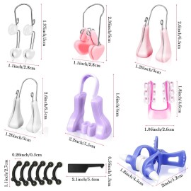 7 Pieces Nose Up Lifting Shaper Clips Set Nose Bridge Slimming Tool Silicone Lifter Beauty Clip Tools for Wide Low Curved Big 7 Pieces Nose Up Lifting Shaper Clips Set Nose Bridge Slimming Tool Silicone Lifter Beauty Clip Tools for Wide Low Curved Big