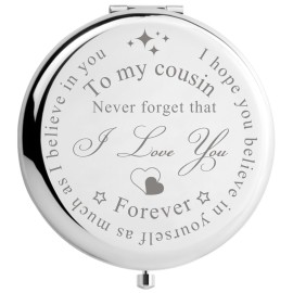 Peayale Cousin Gifts for Women Christmas Birthday Compact Makeup Mirror, Unique Gifts for Cousin Sister Makeup Mirror (I Love You Cousin) Peayale Cousin Gifts for Women Christmas Birthday Compact Makeup Mirror, Unique Gifts for Cousin Sister Makeup Mirror (I Love You Cousin)