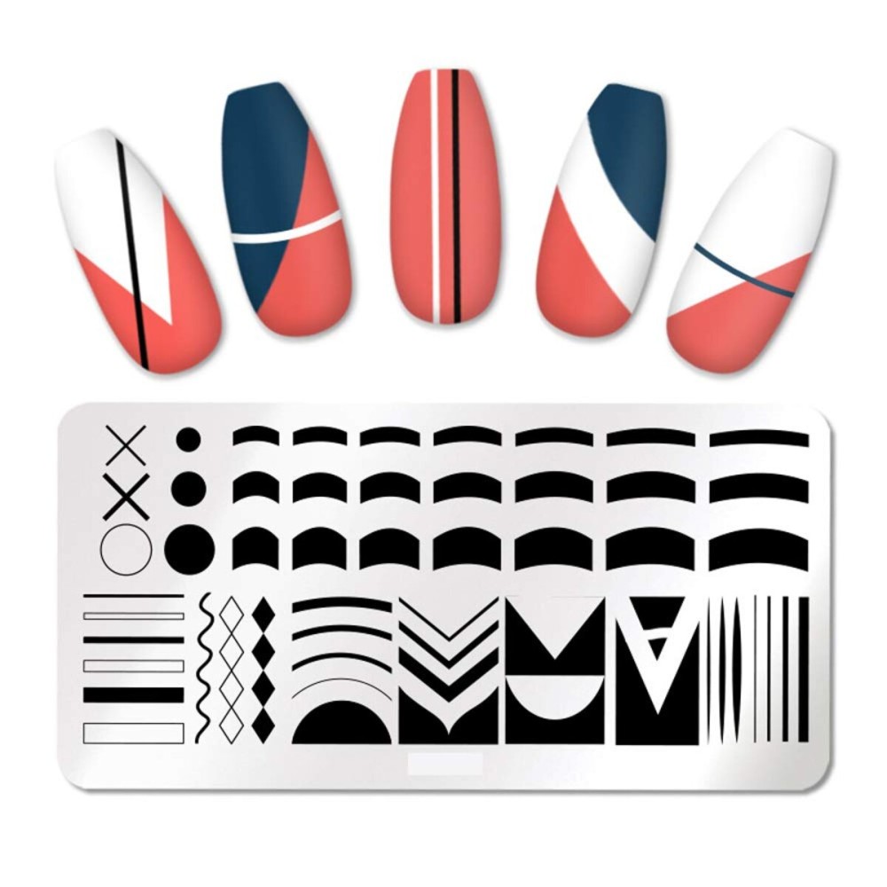 Nail Stamping Plates French Tip Pictures Nail Art Stamping Template Stainless Steel Nail Design Stencil Tools Nail Design Stamp French Tip Stamp