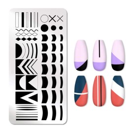 Nail Stamping Plates French Tip Pictures Nail Art Stamping Template Stainless Steel Nail Design Stencil Tools Nail Design Stamp French Tip Stamp