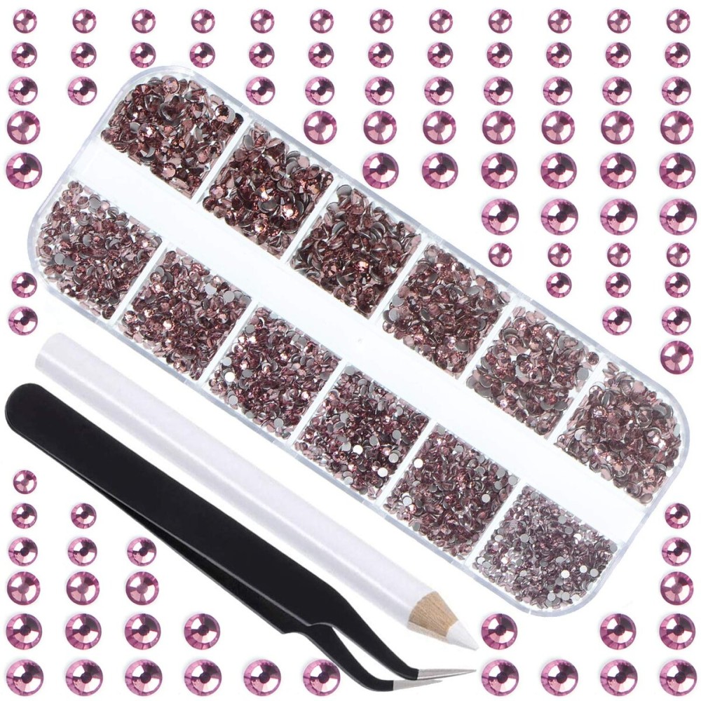 LPBeads 3456 Pieces 6 Sizes Lt.Amethyst Flat Back Round Crystal Rhinestones for Crafts Nails Art Face Makeup Clothes DIY with Pick Up Tweezers and Picking Pen LPBeads 3456 Pieces 6 Sizes Lt.Amethyst Flat Back Round Crystal Rhinestones for Crafts Nails Art Face Makeup Clothes DIY with Pick Up Tweezers and Picking Pen
