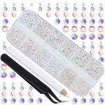 LPBeads 3456 Pieces 6 Sizes Paradise Flat Back Round Crystal Rhinestones for Crafts Nails Art Face Makeup Clothes DIY with Pick Up Tweezers and Picking Pen