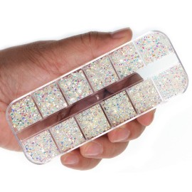 LPBeads 3456 Pieces 6 Sizes Paradise Flat Back Round Crystal Rhinestones for Crafts Nails Art Face Makeup Clothes DIY with Pick Up Tweezers and Picking Pen