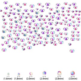 LPBeads 3456 Pieces 6 Sizes Paradise Flat Back Round Crystal Rhinestones for Crafts Nails Art Face Makeup Clothes DIY with Pick Up Tweezers and Picking Pen