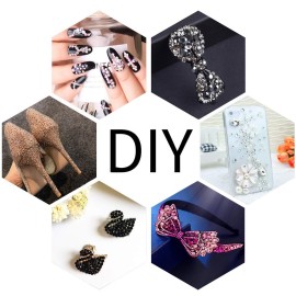 LPBeads 3456 Pieces 6 Sizes Paradise Flat Back Round Crystal Rhinestones for Crafts Nails Art Face Makeup Clothes DIY with Pick Up Tweezers and Picking Pen